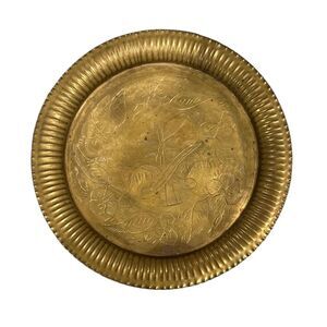 Vintage Brass Etched Saudi Arabia Plate Made in India